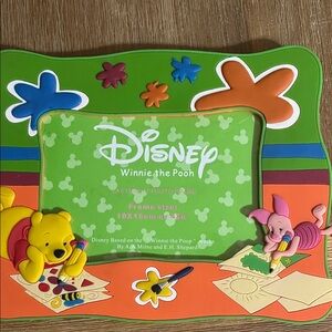 Disney Winnie the Pooh Green and Orange Kids Photo Frame with Piglet Accent